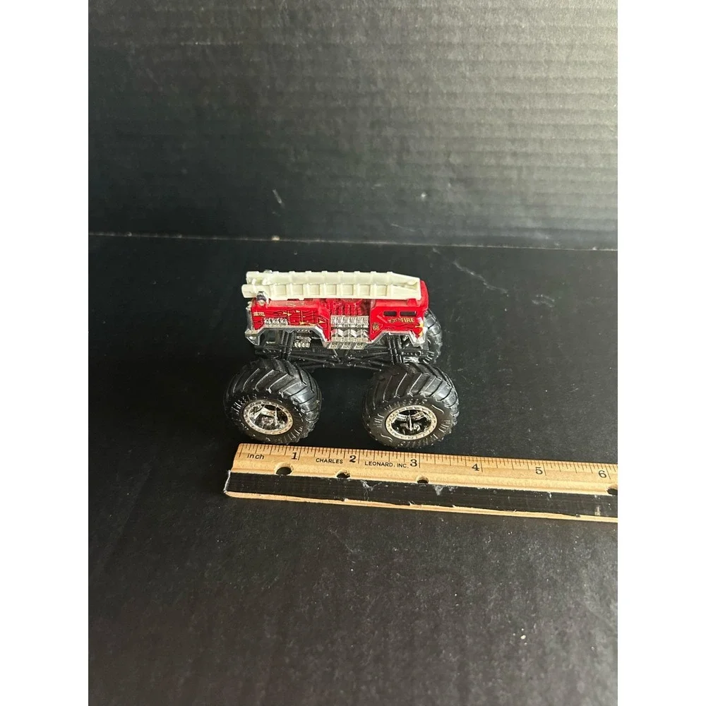Hot Wheels Monster Trucks 5 Alarm Fire Truck Red 1:64 Used